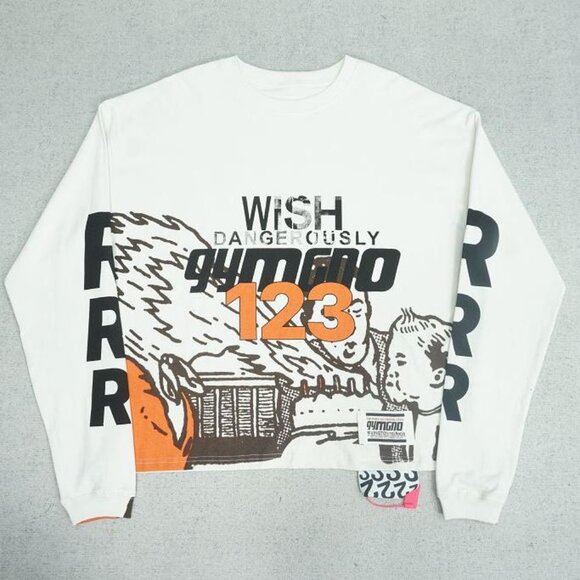 RIVINGTON ROI REBIS Wish Dangerously Logo Long Sleeve T Shirt - Picture 1 of 6